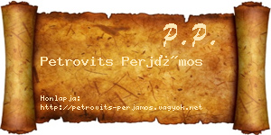 Petrovits Perjámos névjegykártya